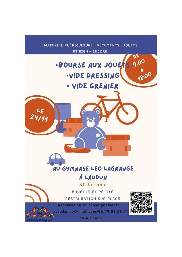 APE Kergomard : BOURSE AUX JOUETS VIDE GRENIER & DRESSING