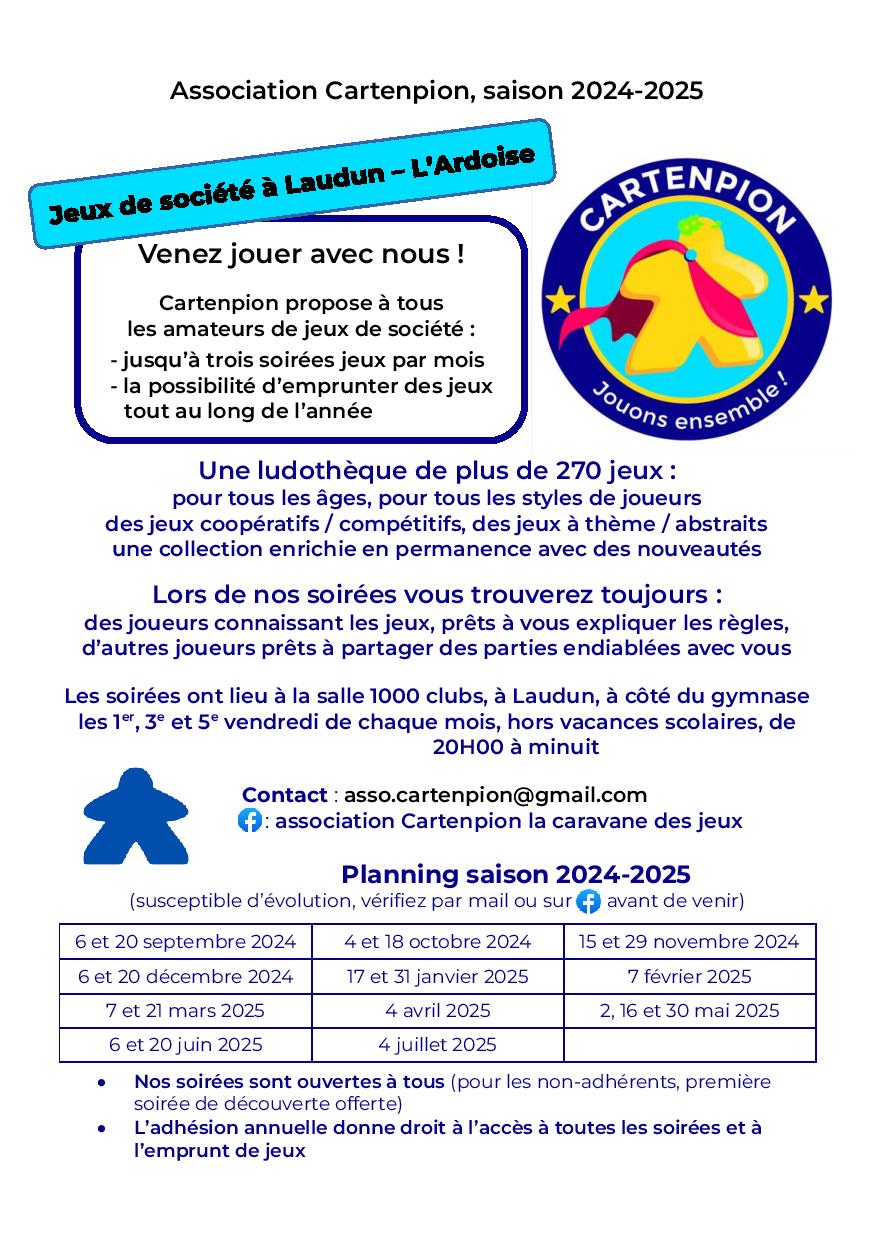 planning cartenpion 2024 2025